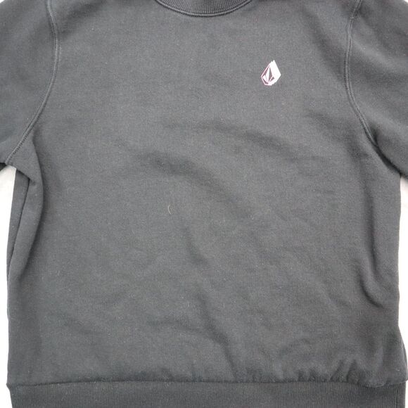 Volcom Sweater Boys L Black Crew Neck Long Sleeve Banded Cuffs Pullover Top - Picture 11 of 16